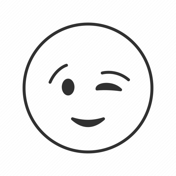 Подмигивающий Смайл черно белый