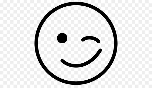 Подмигивающий смайлик черно белый