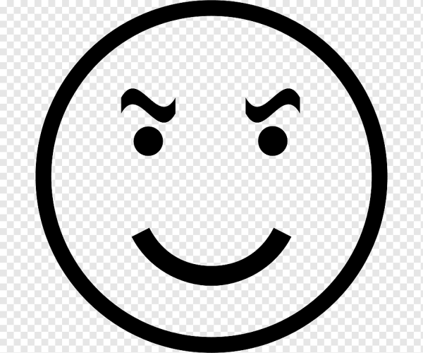 Подмигивающий Смайл черно белый