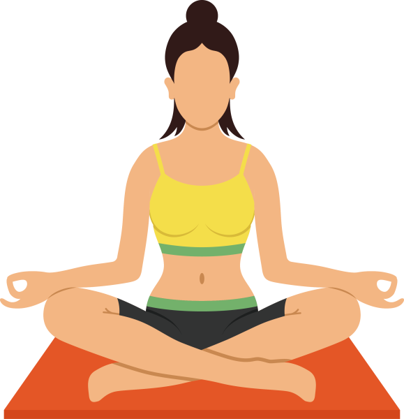 Девушка в позе лотоса