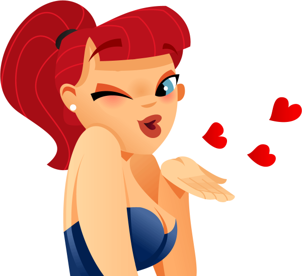 Стикер воздушный поцелуй