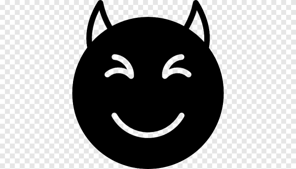 Смайлик чертенок фиолетовый