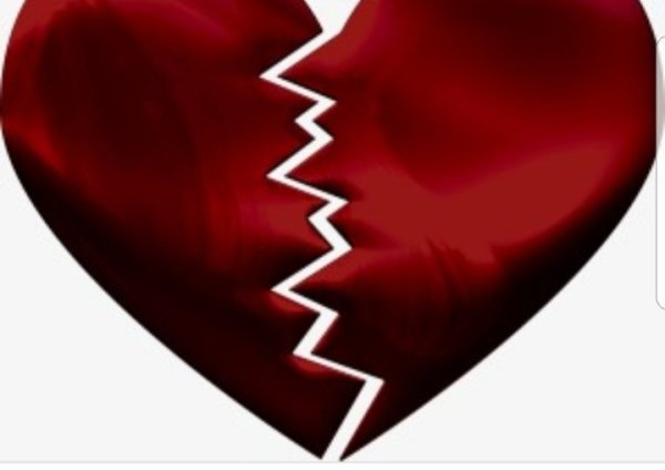 Красное разбитое сердечко