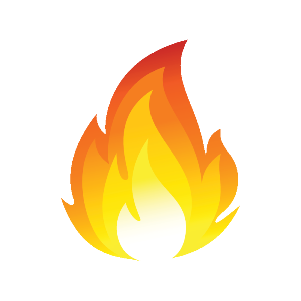 Стикер огонь на прозрачном фоне