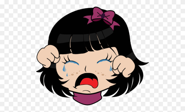 Смайлик девочка плачет