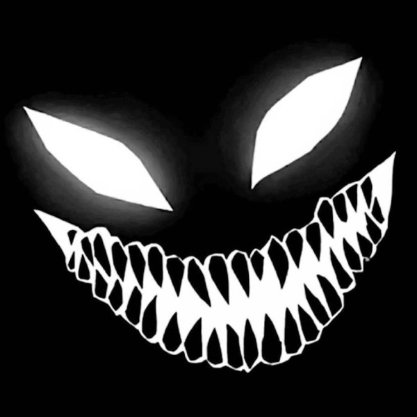 Демоническая улыбка на черном фоне