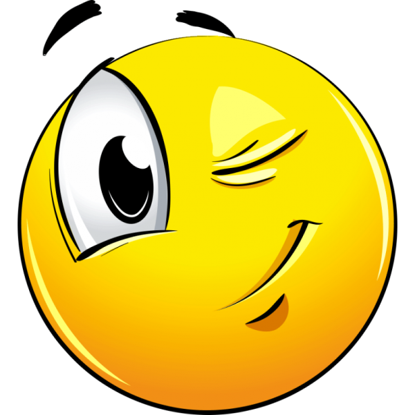 Подмигивающий смайлик на прозрачном фоне