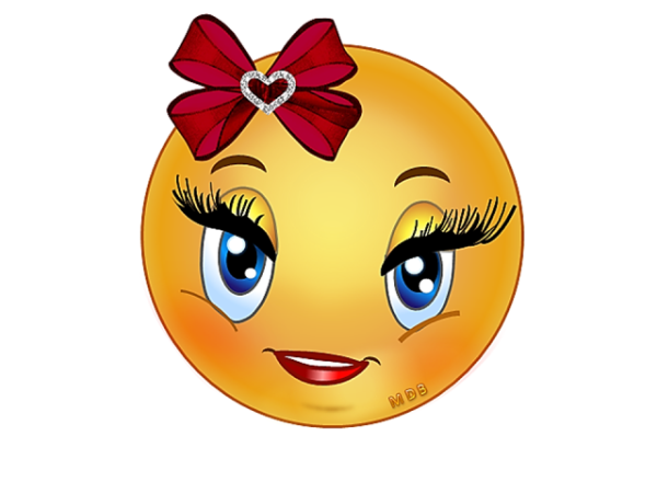 Смайлик девочка улыбается