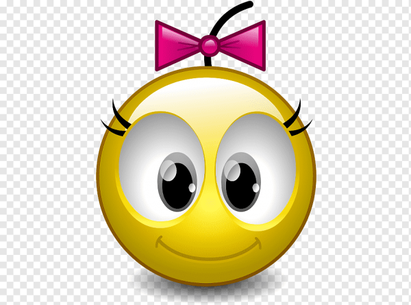 Смайлик девочка с косичками