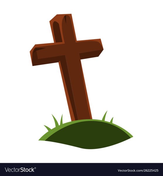 Могилка с крестом вектор