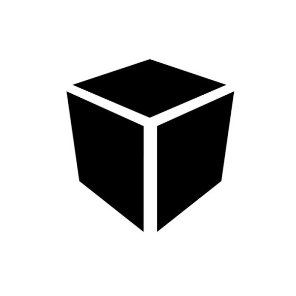 Белый куб на черном фоне