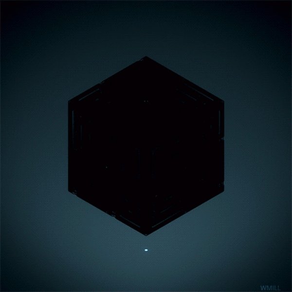 Черный куб гиф