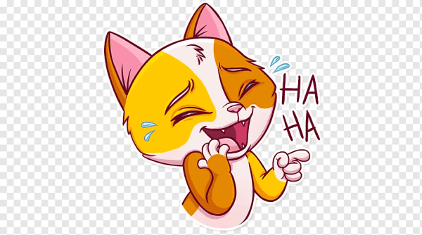 Стикер смеющийся кот