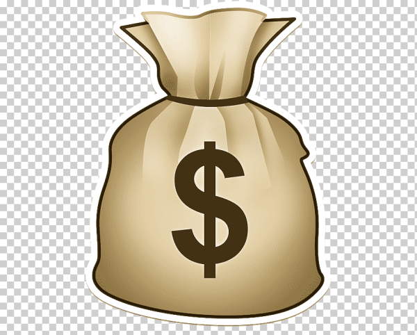 Стикер мешок денег