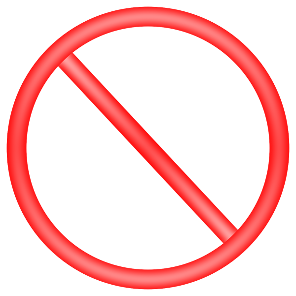 Знак запрета на прозрачном фоне