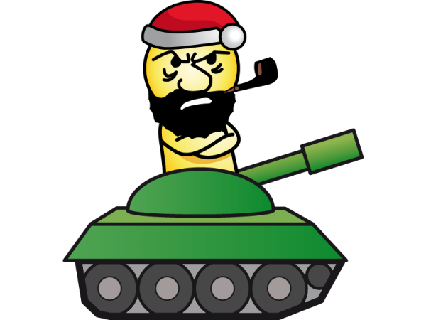 Танкист мультяшный на белом фоне