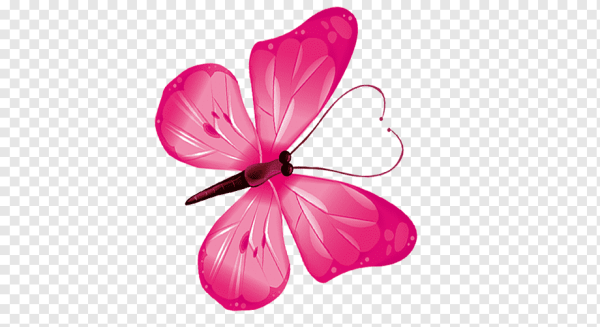 Бабочки розовые мультяшные