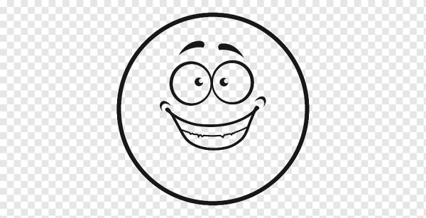Веселый смайлик черно белый