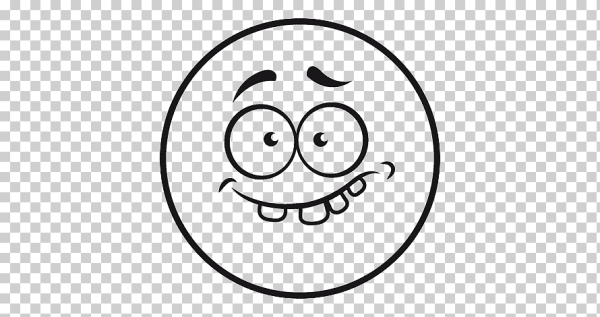 Смайлик серьезный черно белый