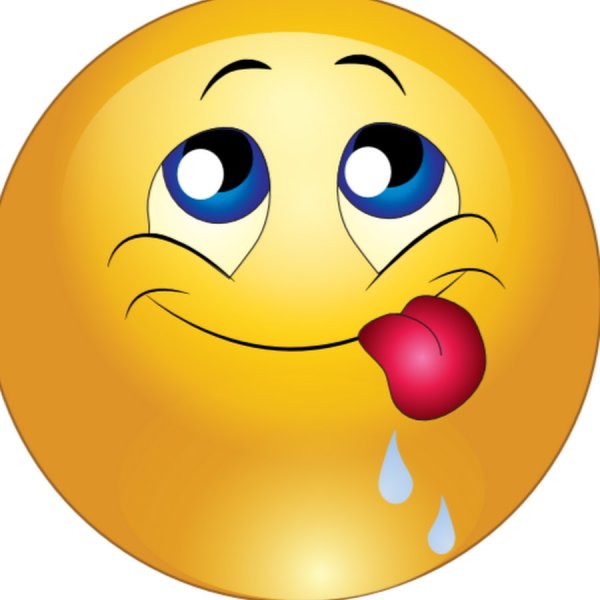 Смайл с языком черно белый