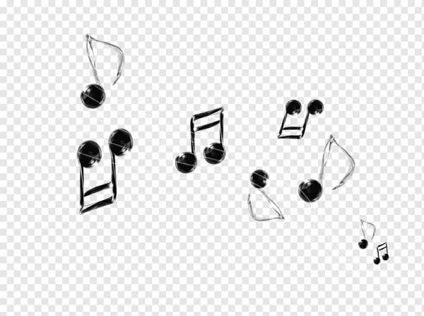 Ноты падают прозрачный фон