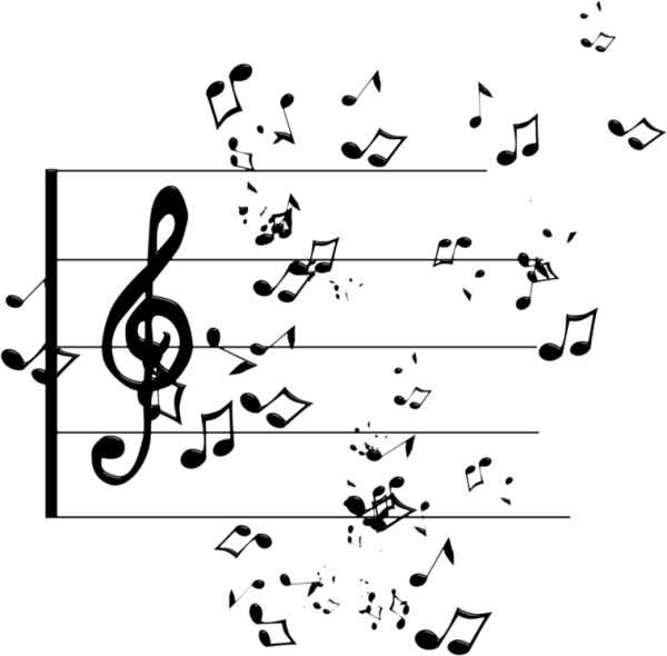 Лист с нотами на прозрачном фоне