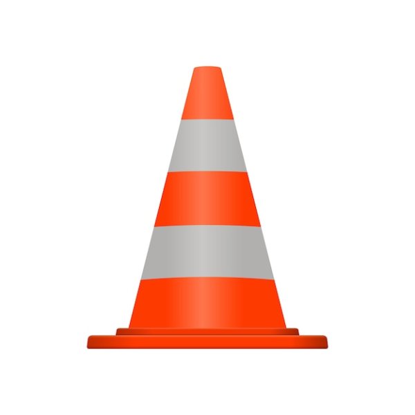Дорожный конус на прозрачном фоне