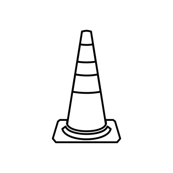 Рисованный конус дорожный