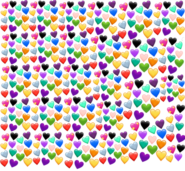 Фон сердечки разноцветные