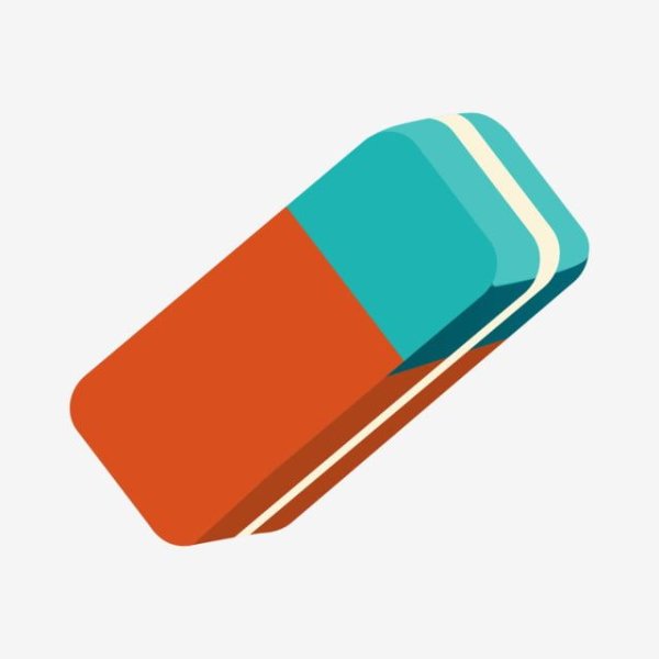 Стирательная резинка на прозрачном фоне