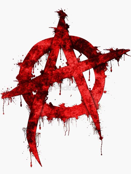 Знак анархии на белом фоне