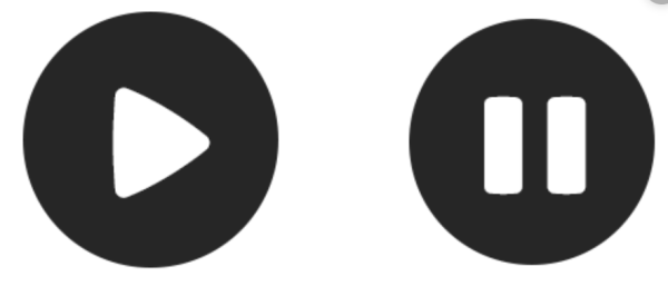 Кнопка паузы на черном фоне