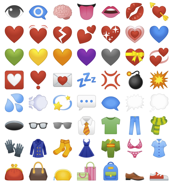 Сердечки андроид смайлики