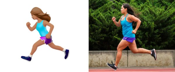 Эмодзи девушка бежит