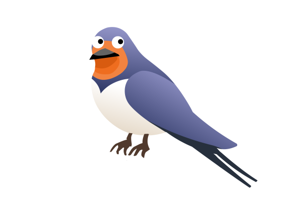 Кукушка мультяшная на белом фоне