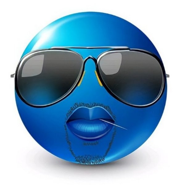 Синий Смайл улыбка