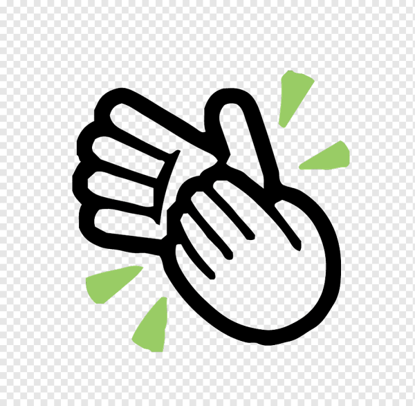 Хлопающие ладошки на белом фоне