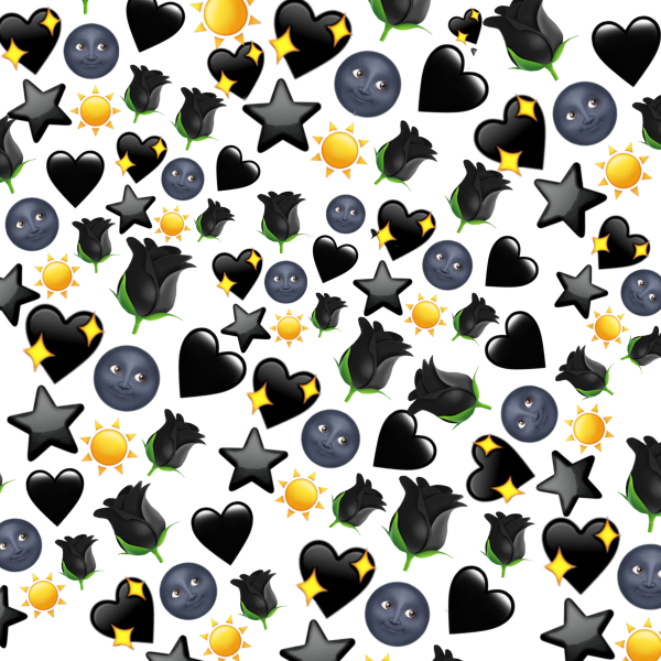 Много смайликов на чёрном фоне