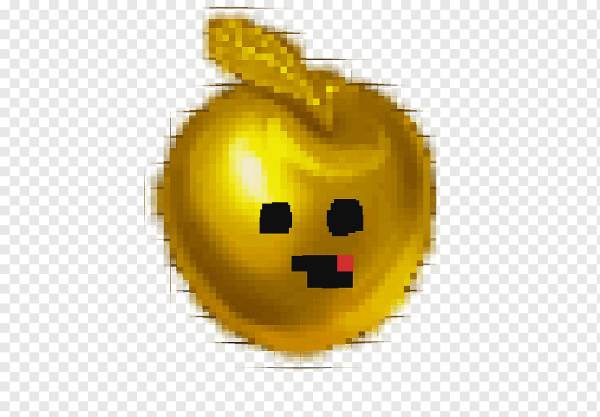 Золотой смайлик на прозрачном фоне