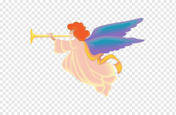 Ангел с трубой на прозрачном фоне