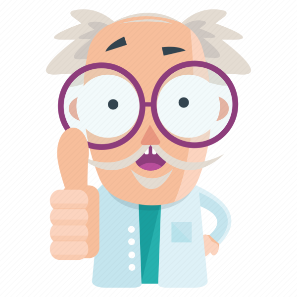 Ученый стикер для презентации