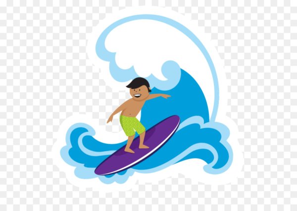 Серфинг на прозрачном фоне