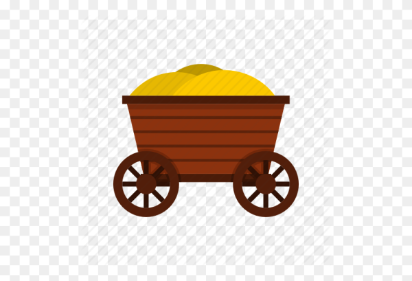 Телега с мешком вектор
