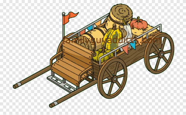 Деревянная телега на прозрачном фоне