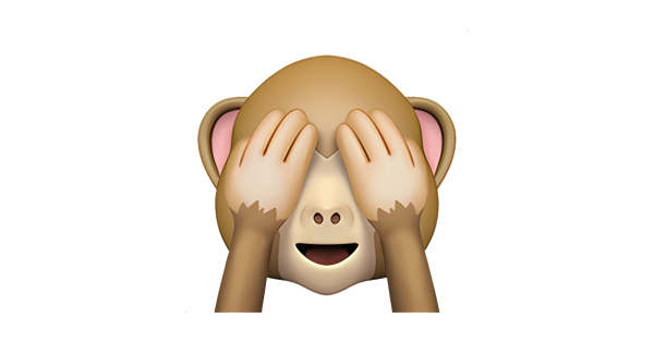 Смайлик обезьянка с закрытым ртом