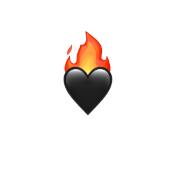 Смайлик сердечко в огне