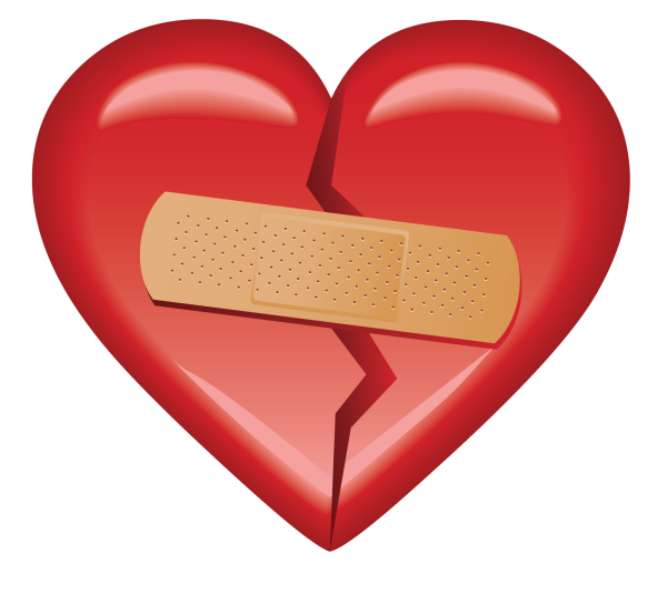 Эмодзи разбитое сердце на белом фоне