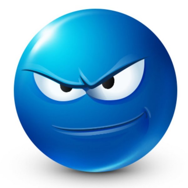 Синий смайлик с улыбкой