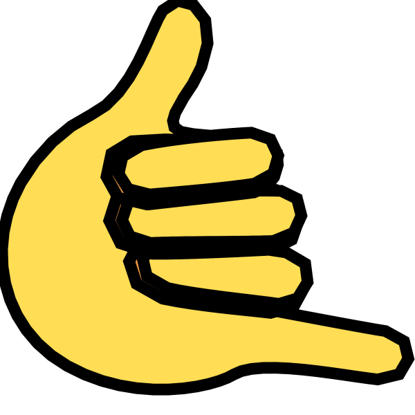 Знак большой палец и мизинец