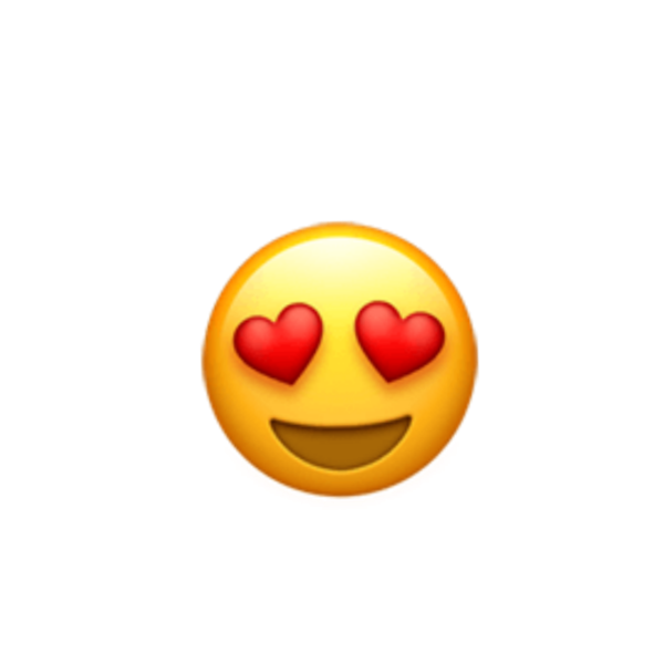 Смайлик с сердечками в глазах